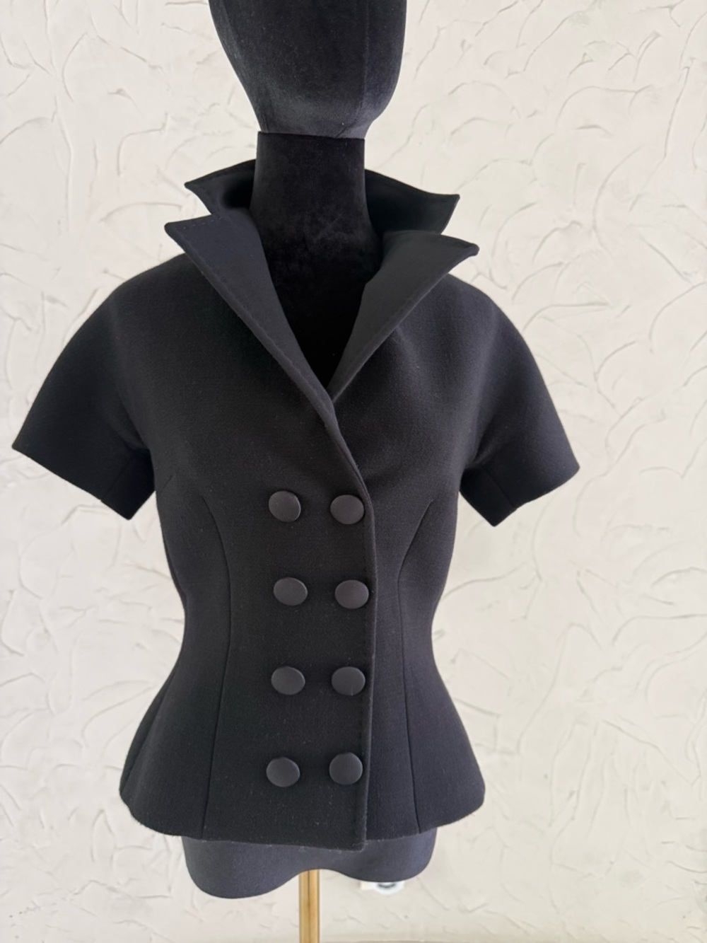 Dolce & Gabbana Black Short-Sleeve Double-Breasted Jacket